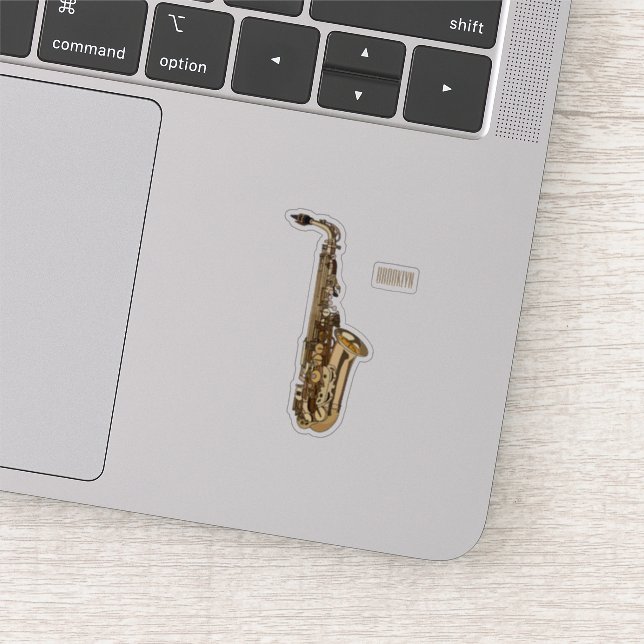 Saxophone Cartoon Illustration Aufkleber (Ausschnitt)