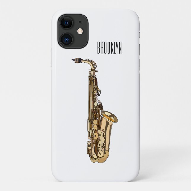 Saxophone Cartoon Illustration Case-Mate iPhone Hülle (Rückseite)