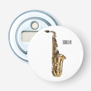 Saxophone Cartoon Illustration Flaschenöffner