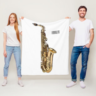 Saxophone Cartoon Illustration Fleecedecke
