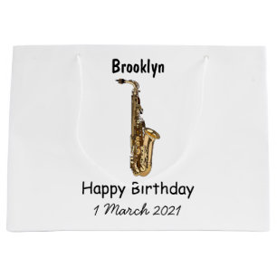 Saxophone Cartoon Illustration Große Geschenktüte