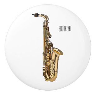 Saxophone Cartoon Illustration Keramikknauf