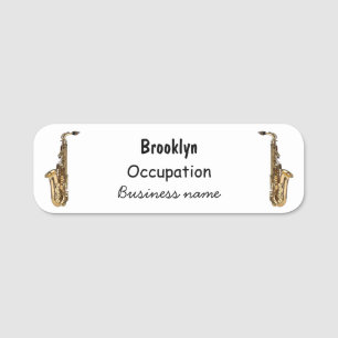 Saxophone Cartoon Illustration Namensschild
