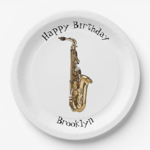 Saxophone Cartoon Illustration Pappteller
