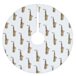Saxophone Cartoon Illustration Polyester Weihnachtsbaumdecke