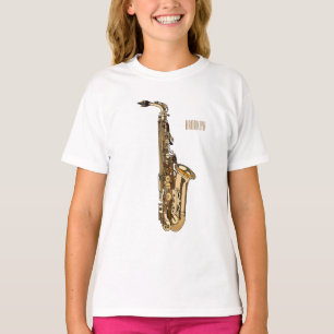 Saxophone Cartoon Illustration T-Shirt