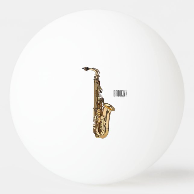 Saxophone Cartoon Illustration Tischtennisball (Vorderseite)