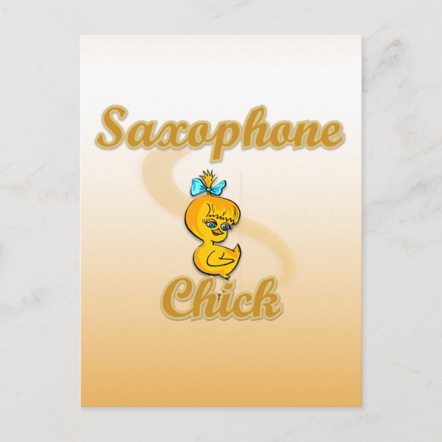 Saxophone Chick Postkarte (Vorderseite)