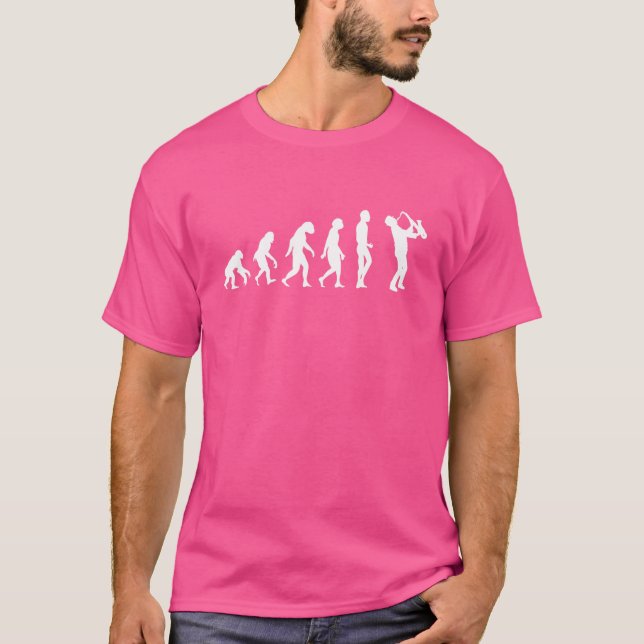 Saxophone Evolution Cool Music Classic Orchestra T-Shirt (Vorderseite)