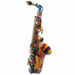 Saxophone-Foto-Druck-Farbskulptur-Geschenk Juleez Freistehende Fotoskulptur