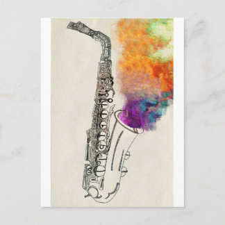 Saxophone Heilung Postkarte