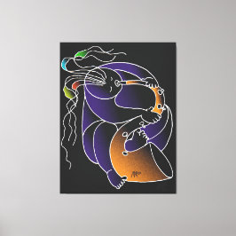 Saxophone in C major - Ink drawing and digital man Leinwanddruck