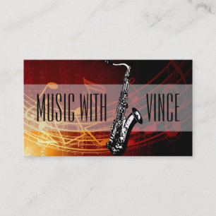 Saxophone Instructor Music Studio Business Card Visitenkarte
