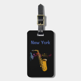 Saxophone Jazz in New York Gepäckanhänger