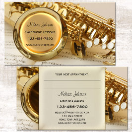 Saxophone Leçons Carte de visite de rendez-vous