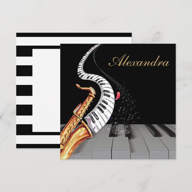 Saxophone Luxus Personalisierte Klaviermusik (Vorne/Hinten)