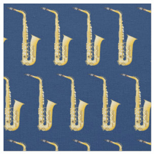 Saxophone Music Musician Room Decke Navy Blue Stoff