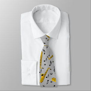 Saxophone Music Note Motif Cravate
