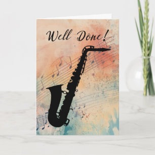 Saxophone Music Performance Herzlichen Glückwunsch Karte