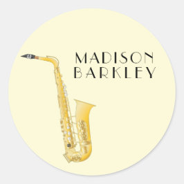 Saxophone Music Teacher Runder Aufkleber