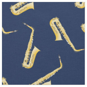 Saxophone Musical Musician Saal Dekoration Blau Stoff