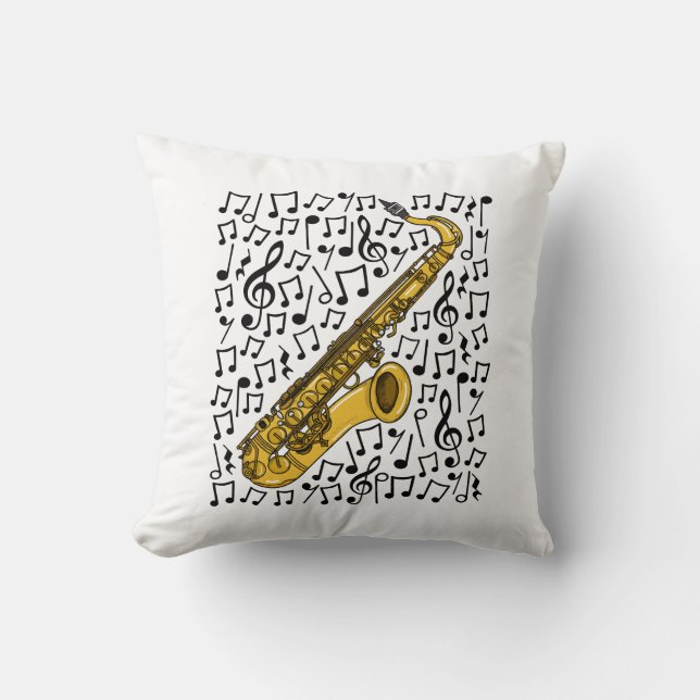 Saxophone Musical Notes, sächsische Musiklehrerin Kissen (Vorderseite)