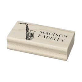 Saxophone Musician Band Teacher Rubber Stamp Gummistempel