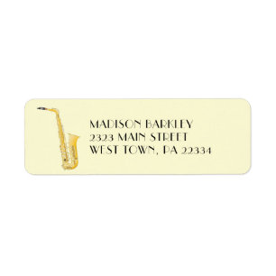 Saxophone Musicien Groupe Enseignant Étiquette