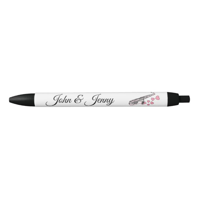 Saxophone Musiker Custom Wedding Favor Gift Kugelschreiber (Vorderseite)