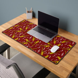 Saxophone Musiknote Pattern Schreibtischunterlage