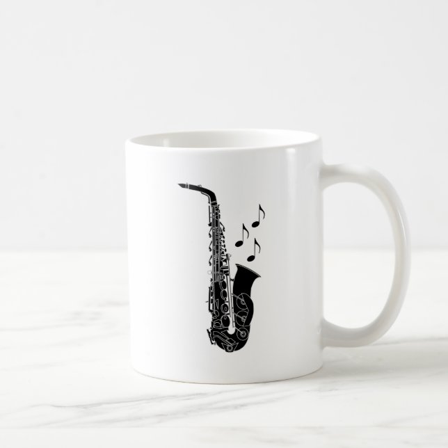 Saxophone-Musiknoten-Geschenk Kaffeetasse (Rechts)