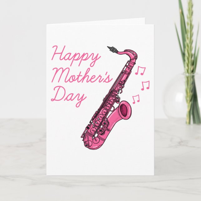 Saxophone Muttertag sächsischer Musiker Dankeskarte (Vorderseite)