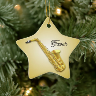 Saxophone Personnalisé Star Noël Ornement