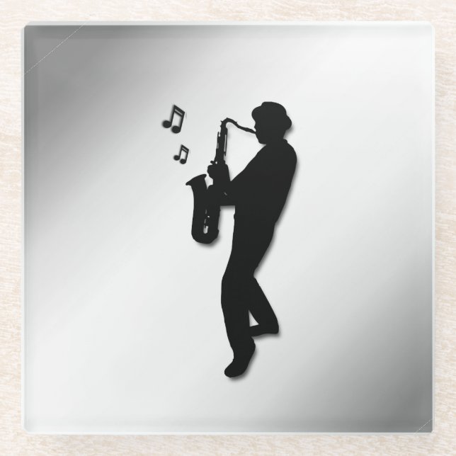 Saxophone Player Glasuntersetzer (Vorderseite)