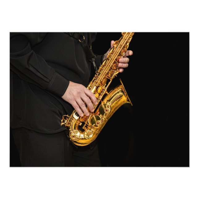 Saxophone Player hands Saxophonist playing jazz  Fotodruck (Vorne)