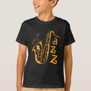 Saxophone Player Jazz Music Lover Musical Notes T-Shirt