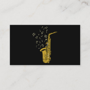 Saxophone Player Jazz Musiknoten Sachsophonist Sax Visitenkarte