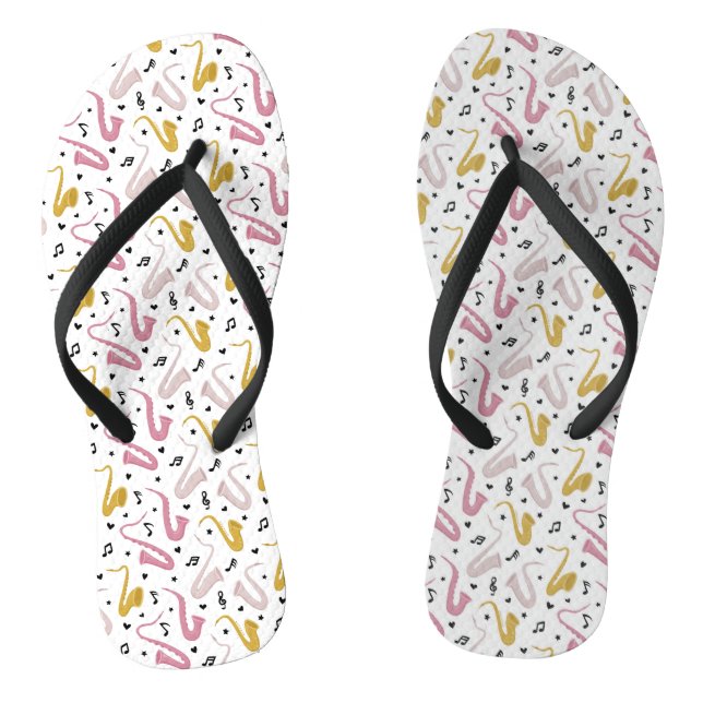Saxophone Player Musician Jazz Flip Flops (Fußbett)