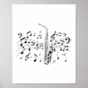Saxophone Player Musiker Musikinstrument Geschenk Poster