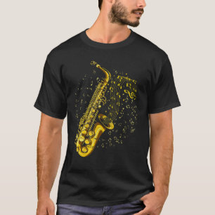 Saxophone Player Musiknotens Jazz Saxophonist Saxo T-Shirt