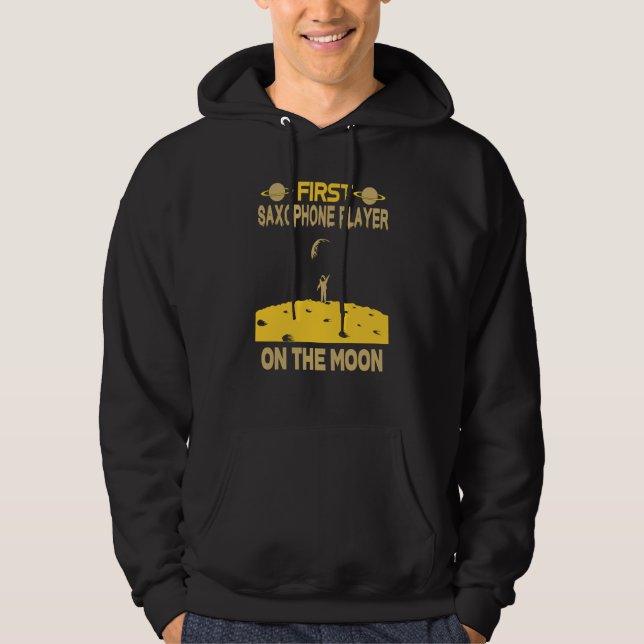 Saxophone Player On The Moon Hoodie (Vorderseite)