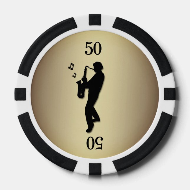 Saxophone Player Pokerchips (Vorderseite)