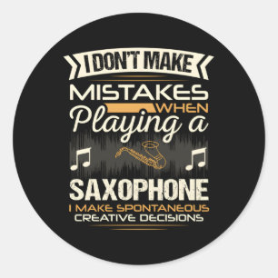 Saxophone Player Runder Aufkleber