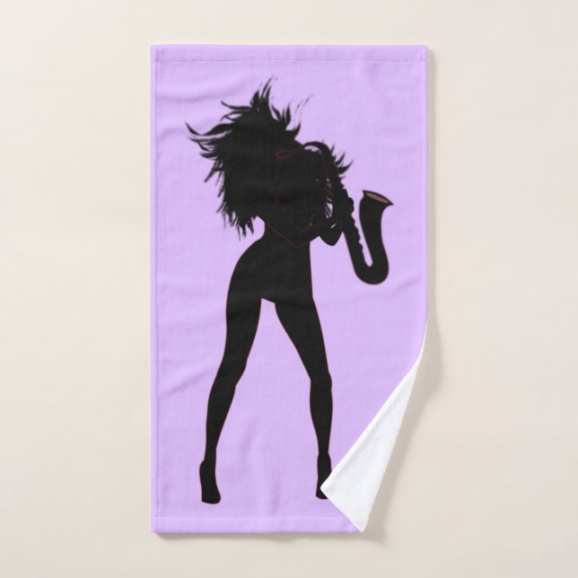 Saxophone Player Woman Badetücher oder wählen Sie  Badhandtuch Set (Handtuch)