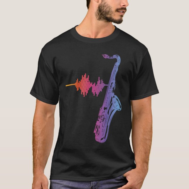 Saxophone Reeds Sound Frequency Saxophonist Mouthp T-Shirt (Vorderseite)