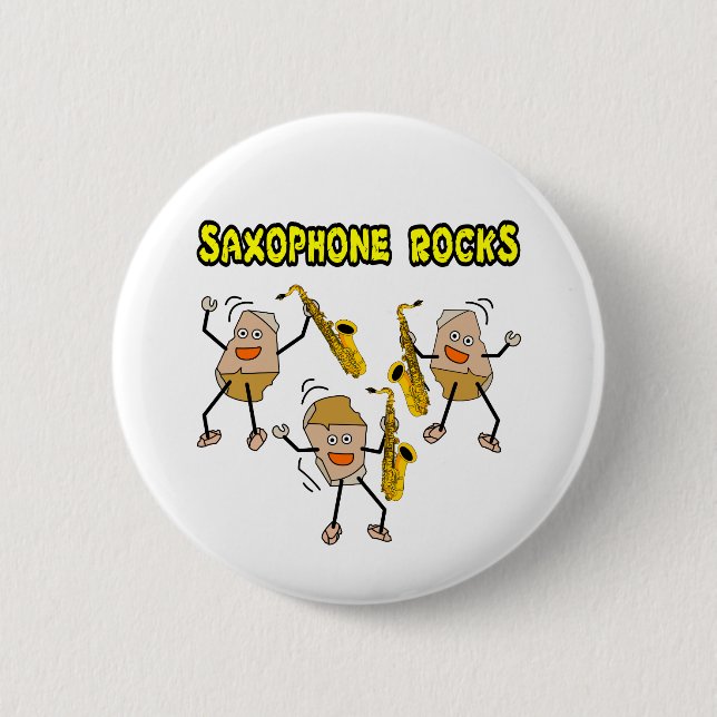 Saxophone Rocks Button (Vorderseite)