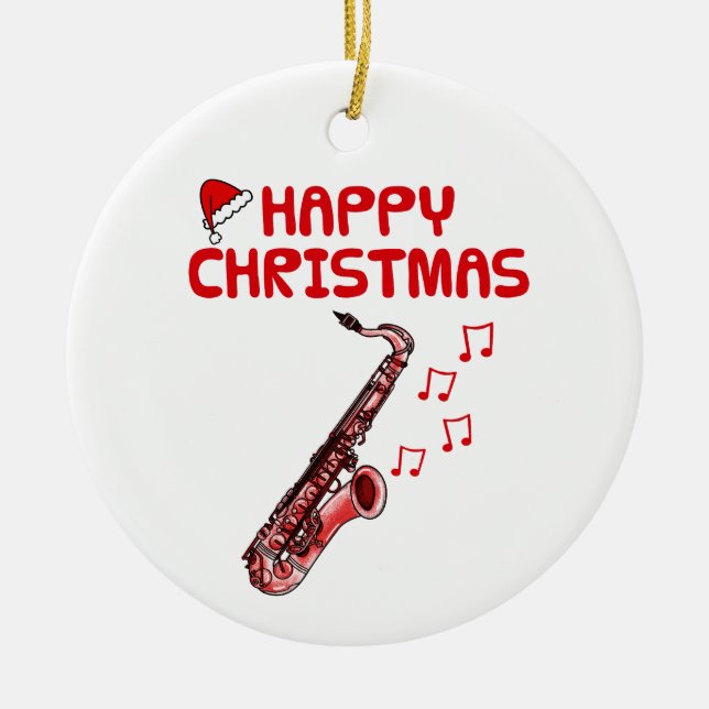 Saxophone Sax Player Musiker Weihnachtsschmuck (Vorne)
