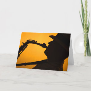 Saxophone Shadow oder Silhouette Grußkarte Karte