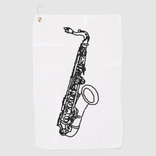 Saxophone Sketch Golfhandtuch