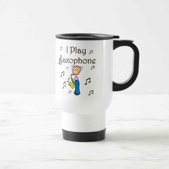 Saxophone-Spieler-Tasse Reisebecher (Rechts)